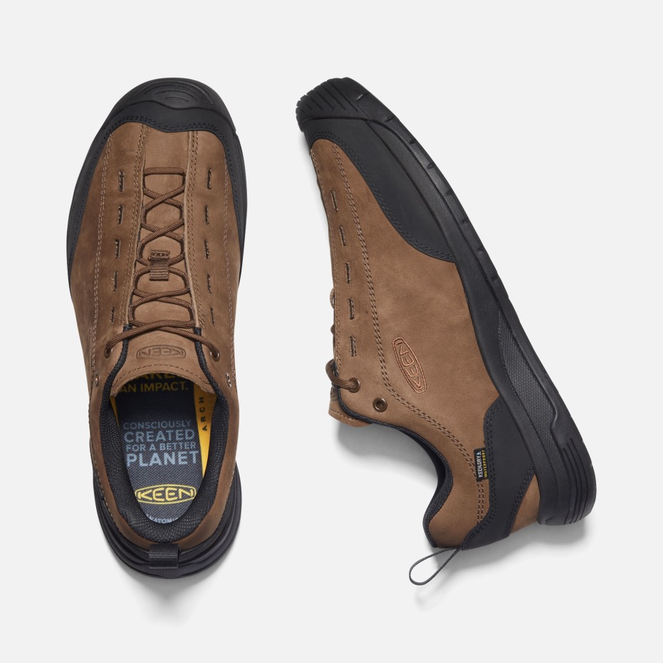 Scherpe Jasper Ii Waterdichte Suède Leren Herensneakers Dark Earth-black