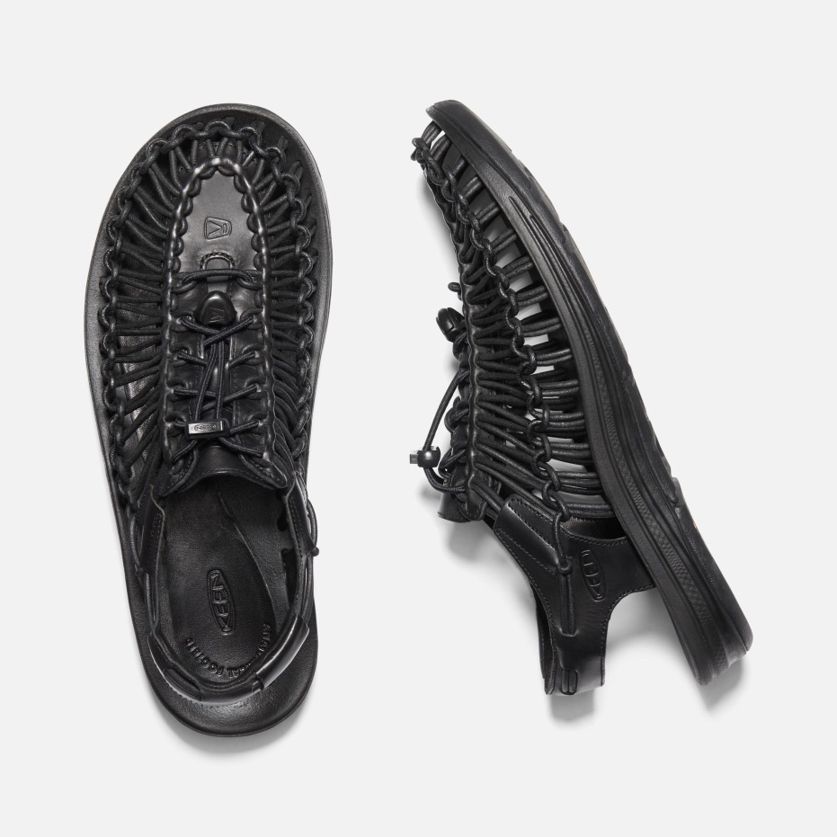 Zwarte Heren Uneek Premium Leer Scherp